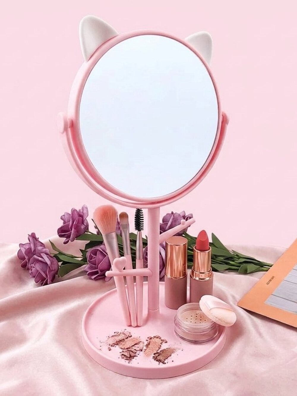 Standing Desk & Vanity Mirror Cute Cat Ears pink ADORABLE NEW!!
